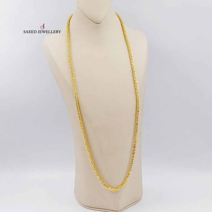 21K Gold Bold Franco Chain by Saeed Jewelry - Image 3