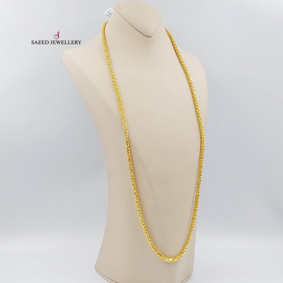 21K Gold Bold Franco Chain by Saeed Jewelry - Image 4