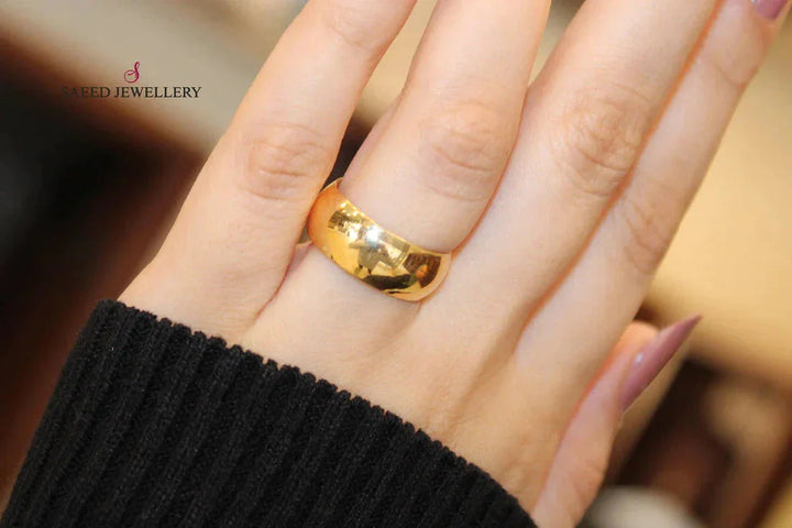 21K Gold Bold Wedding Ring by Saeed Jewelry - Image 4