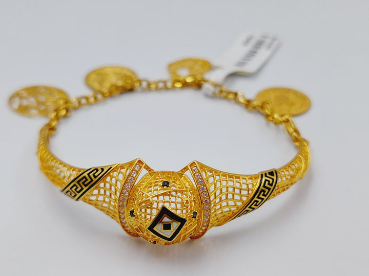 21K Gold Brush Bracelet by Saeed Jewelry - Image 4