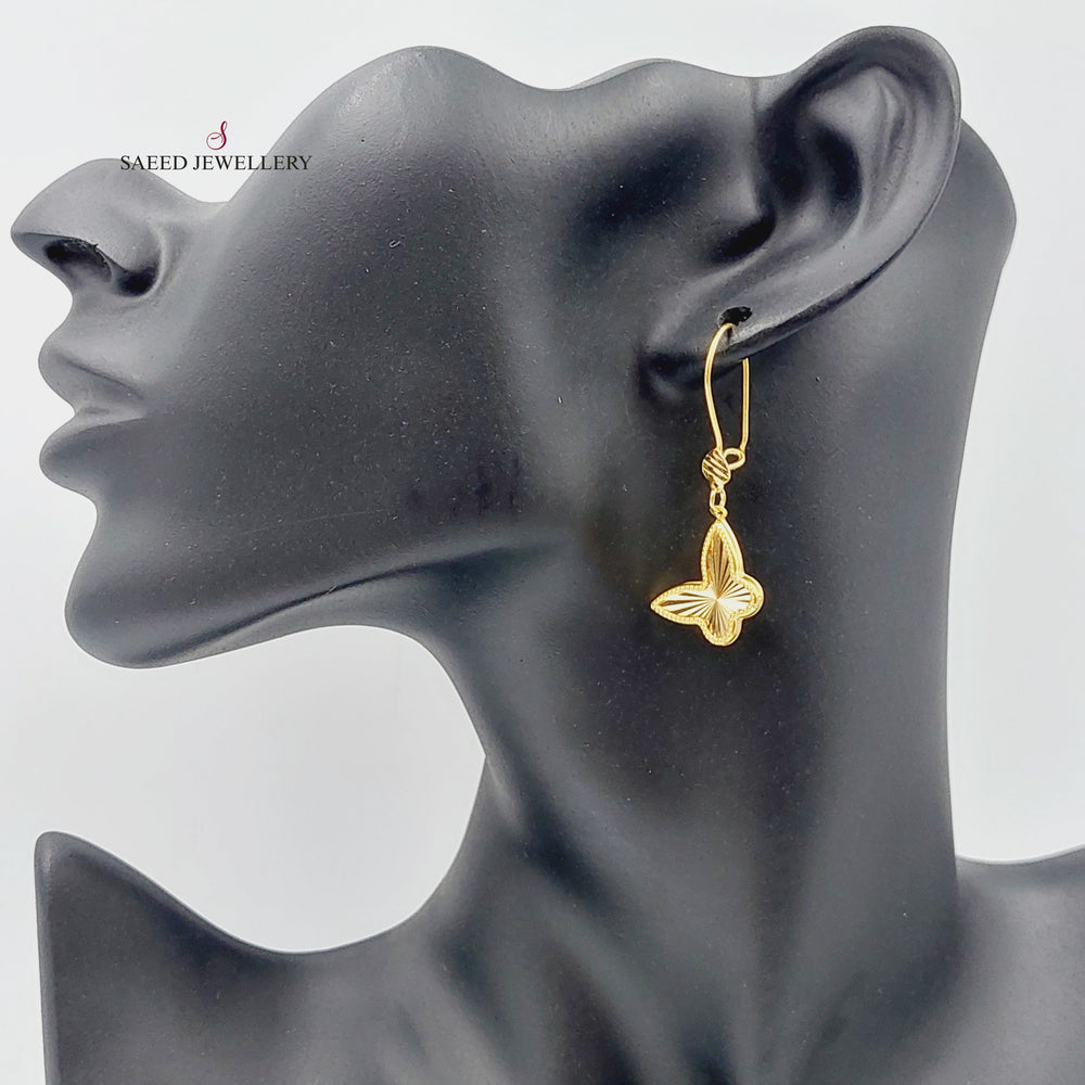 21K Gold Butterfly Earrings by Saeed Jewelry - Image 2