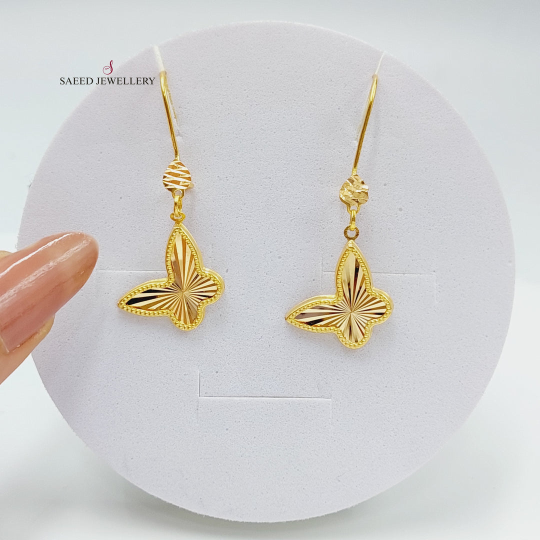 21K Gold Butterfly Earrings by Saeed Jewelry - Image 5