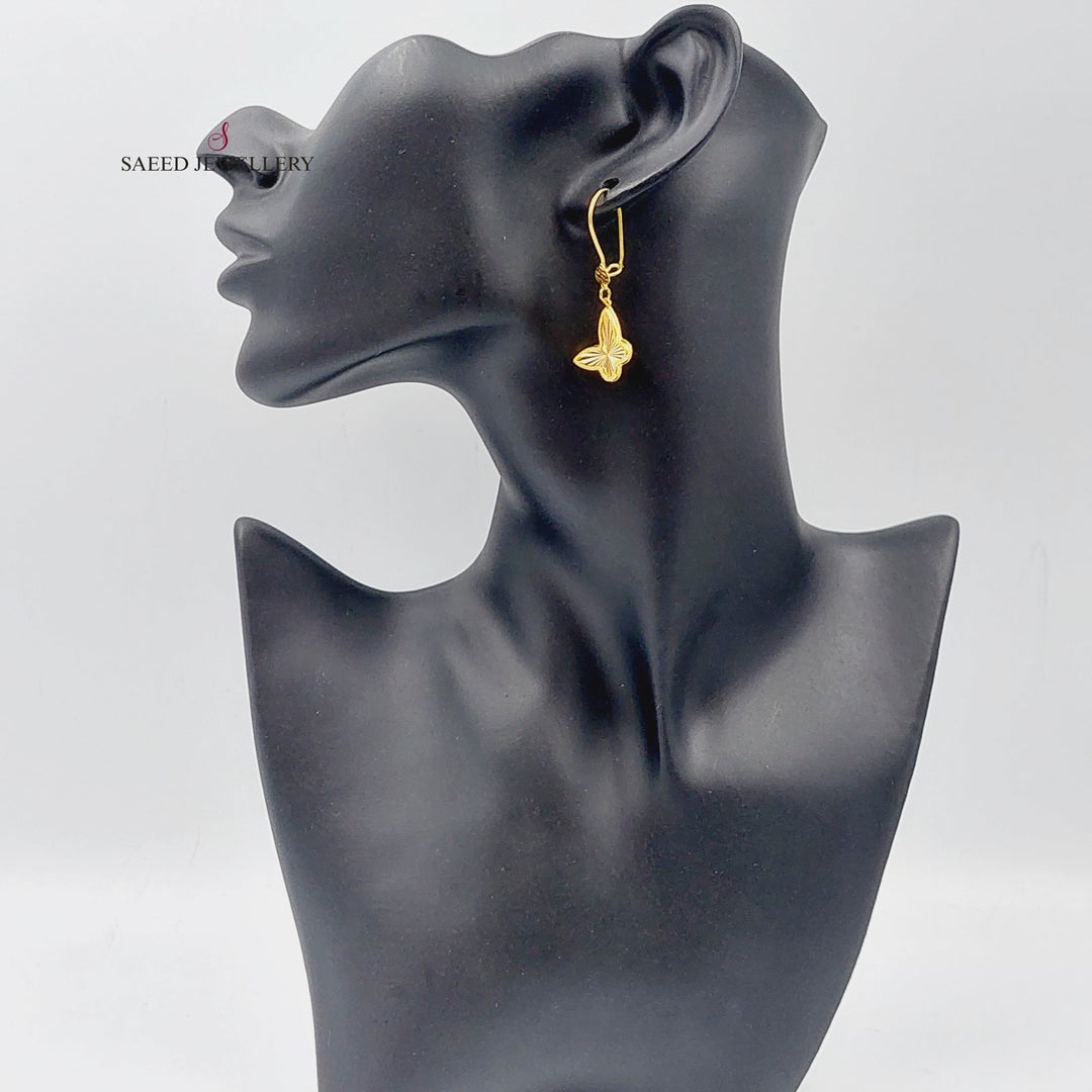 21K Gold Butterfly Earrings by Saeed Jewelry - Image 3