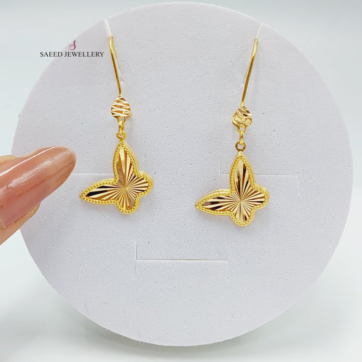 21K Gold Butterfly Earrings by Saeed Jewelry - Image 5