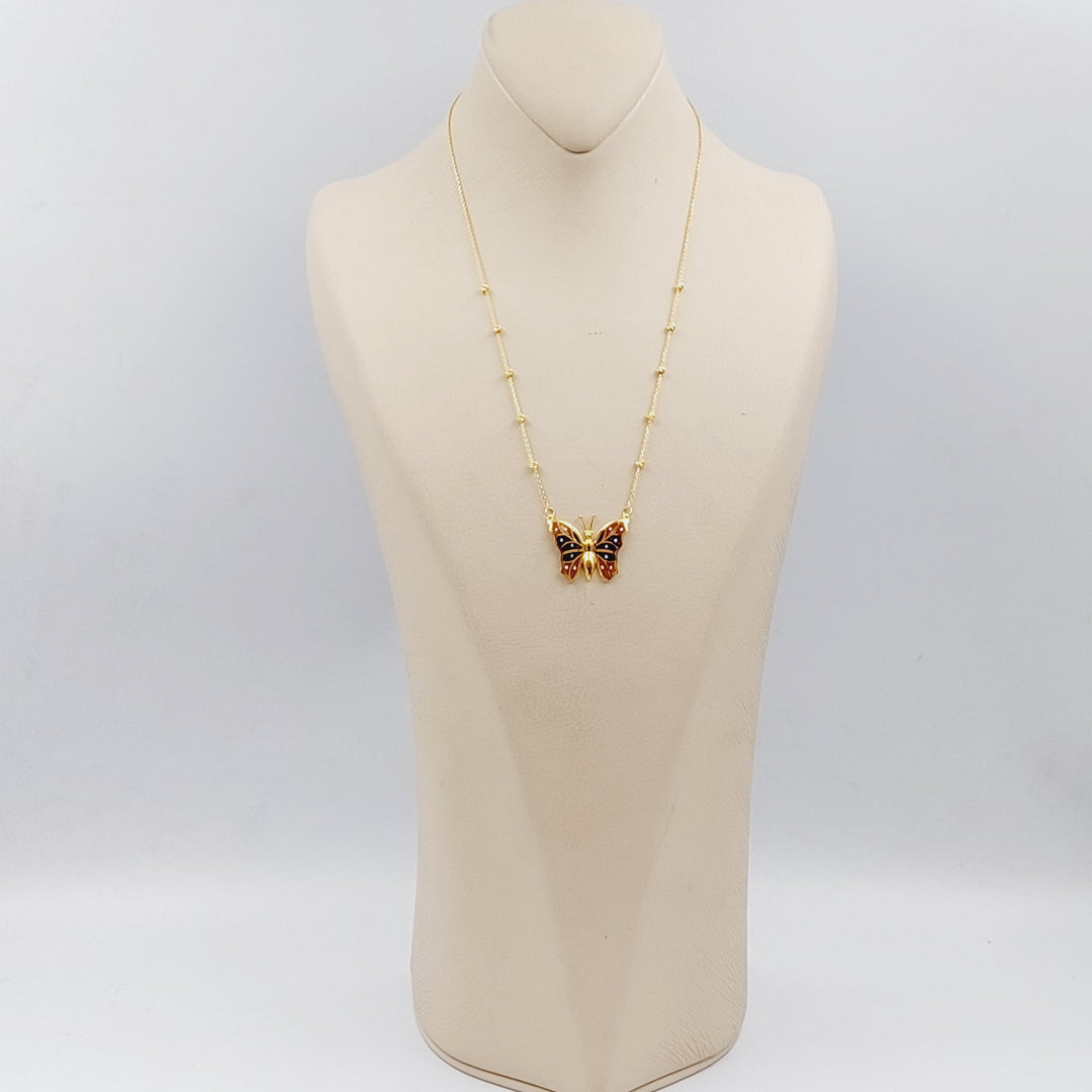 21K Gold Butterfly Necklace by Saeed Jewelry - Image 3