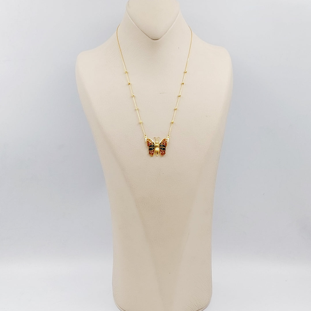 21K Gold Butterfly Necklace by Saeed Jewelry - Image 3