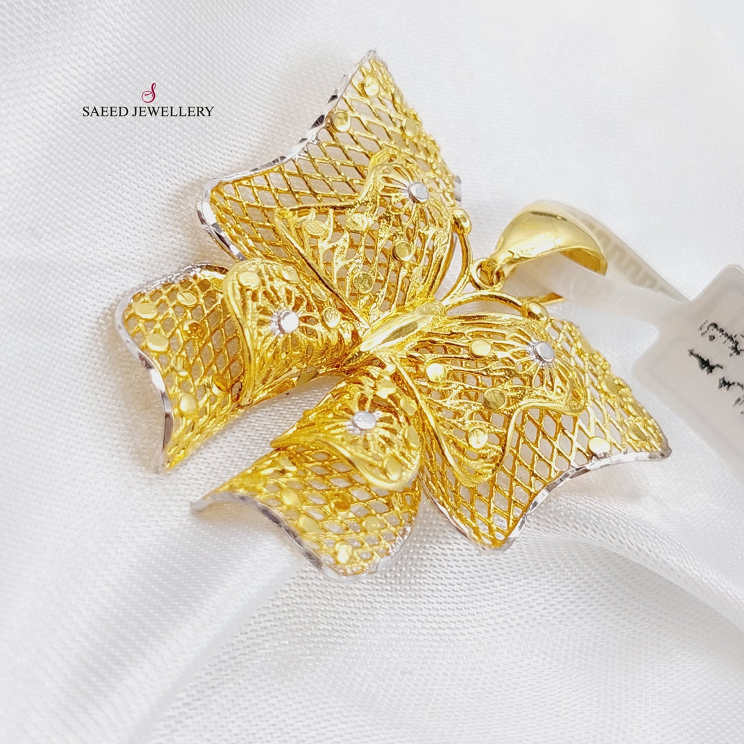 21K Gold Butterfly Pendant by Saeed Jewelry - Image 3