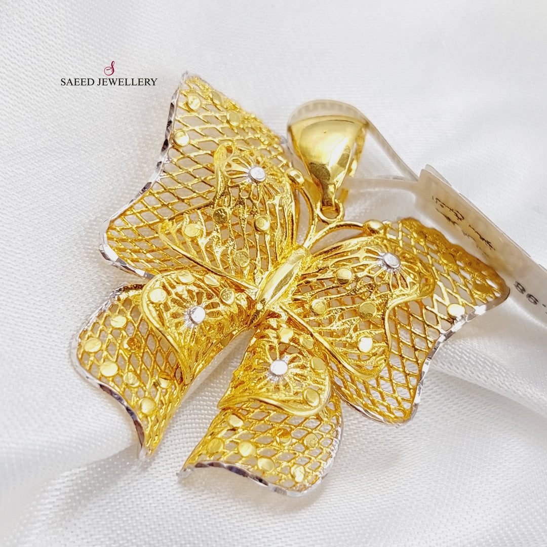 21K Gold Butterfly Pendant by Saeed Jewelry - Image 1