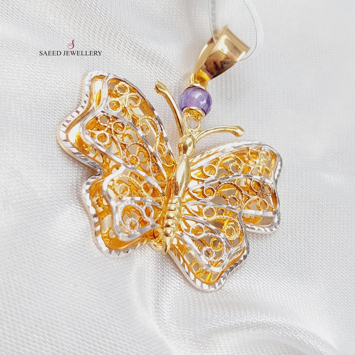 21K Gold Butterfly Pendant by Saeed Jewelry - Image 3