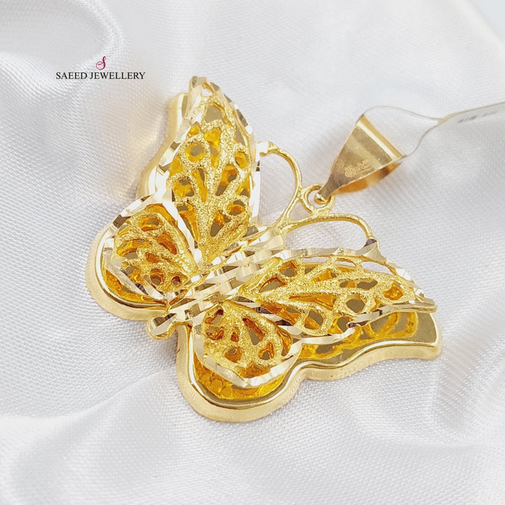 21K Gold Butterfly Pendant by Saeed Jewelry - Image 3