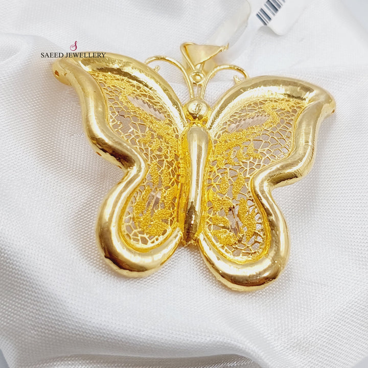 21K Gold Butterfly Pendant by Saeed Jewelry - Image 3