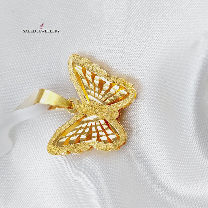 21K Gold Butterfly Pendant by Saeed Jewelry - Image 3