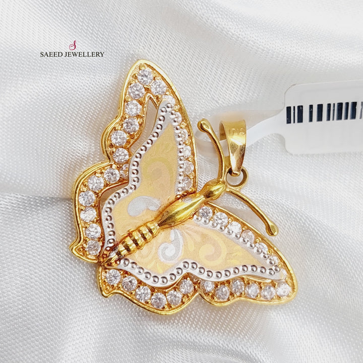 21K Gold Butterfly Pendant by Saeed Jewelry - Image 4