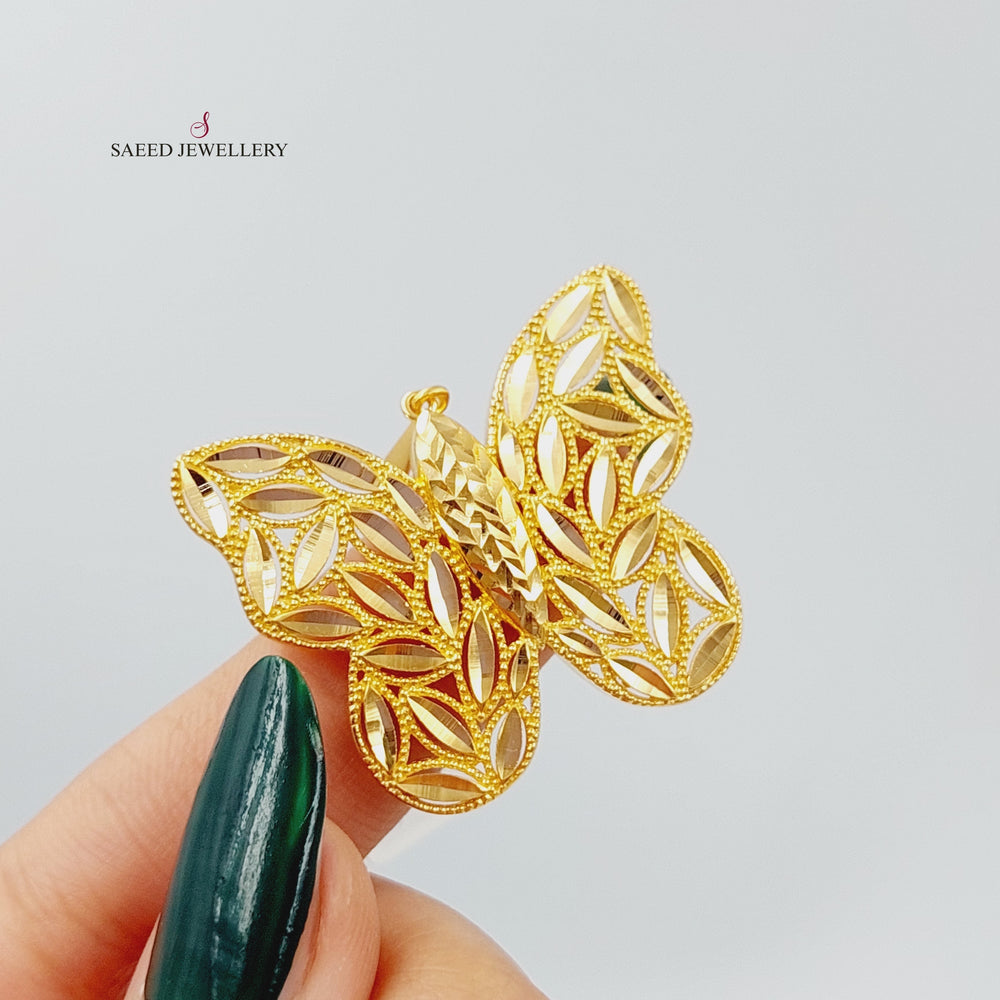 21K Gold Butterfly Pendant by Saeed Jewelry - Image 2