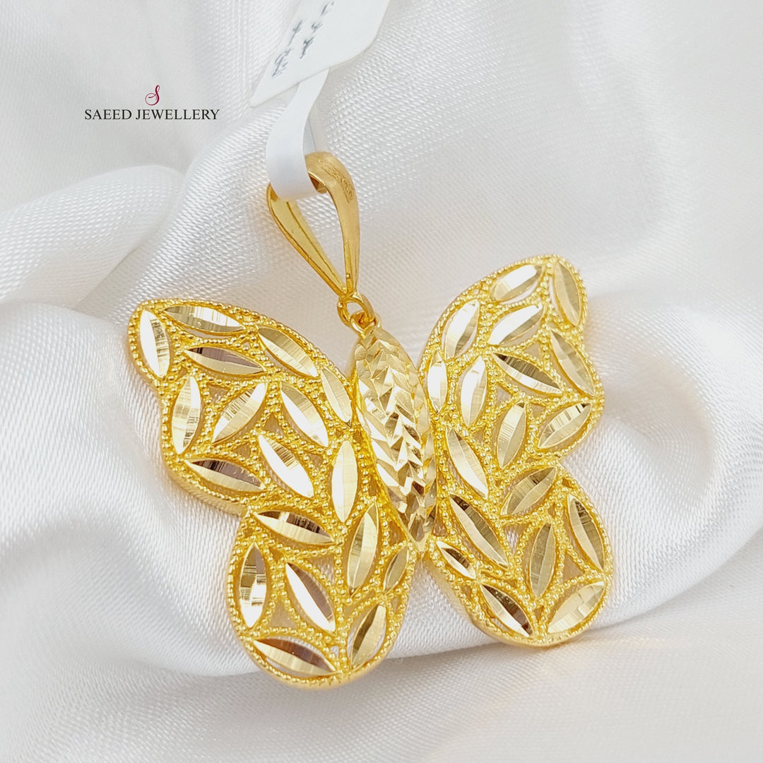 21K Gold Butterfly Pendant by Saeed Jewelry - Image 3