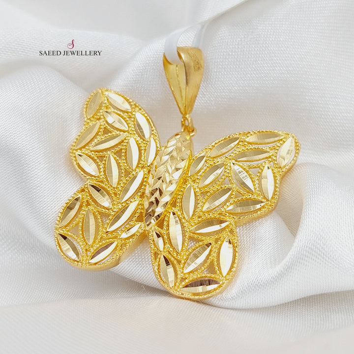 21K Gold Butterfly Pendant by Saeed Jewelry - Image 4