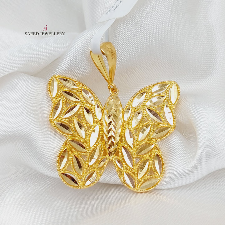 21K Gold Butterfly Pendant by Saeed Jewelry - Image 1