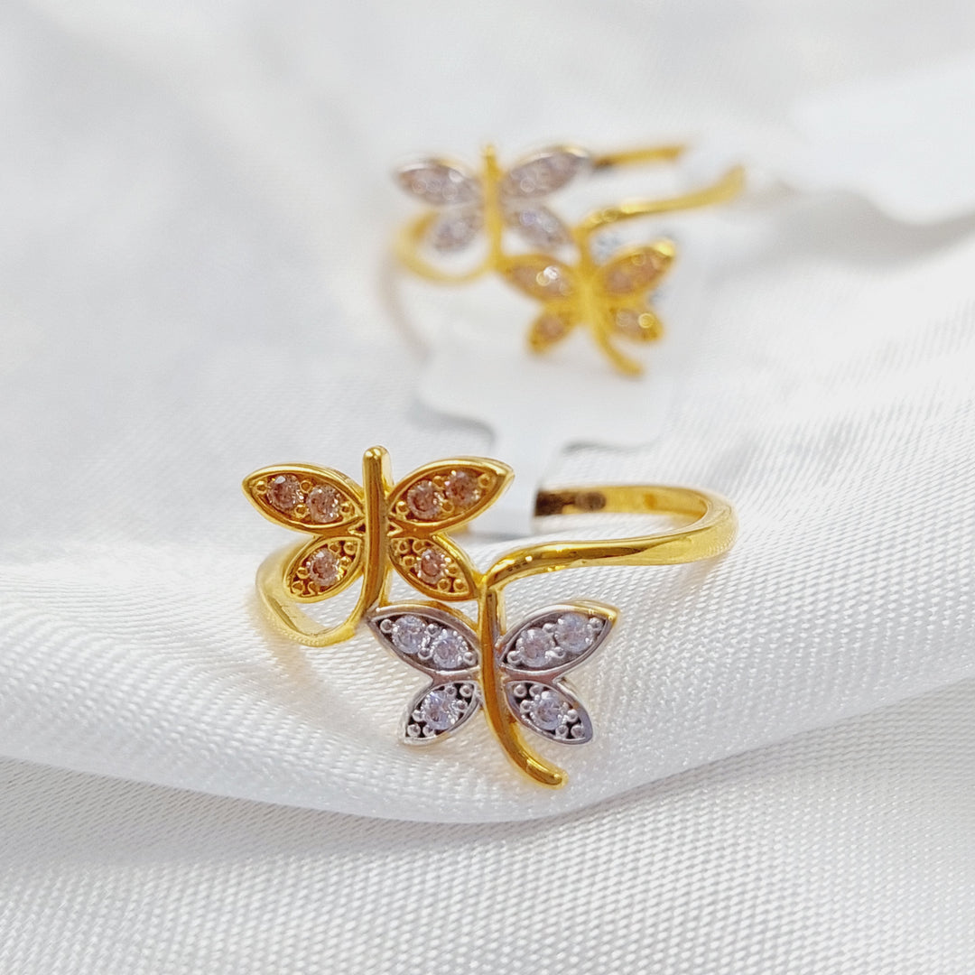 21K Gold Butterfly Turkish Ring by Saeed Jewelry - Image 3