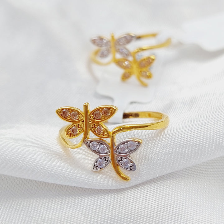 21K Gold Butterfly Turkish Ring by Saeed Jewelry - Image 3