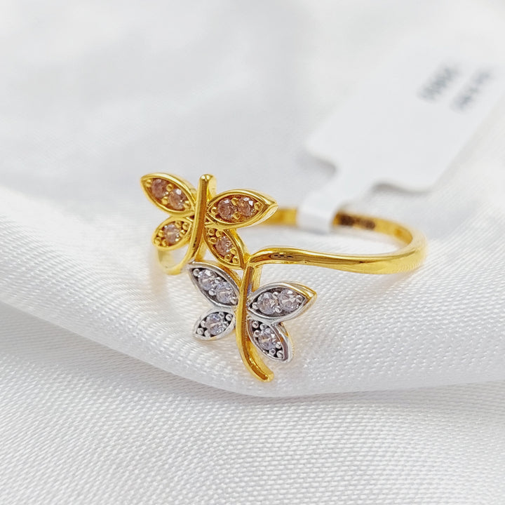 21K Gold Butterfly Turkish Ring by Saeed Jewelry - Image 1