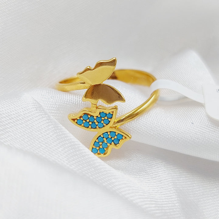 21K Gold Butterfly Turkish Ring by Saeed Jewelry - Image 3