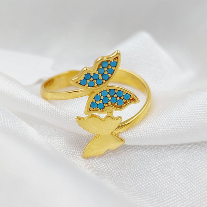 21K Gold Butterfly Turkish Ring by Saeed Jewelry - Image 1