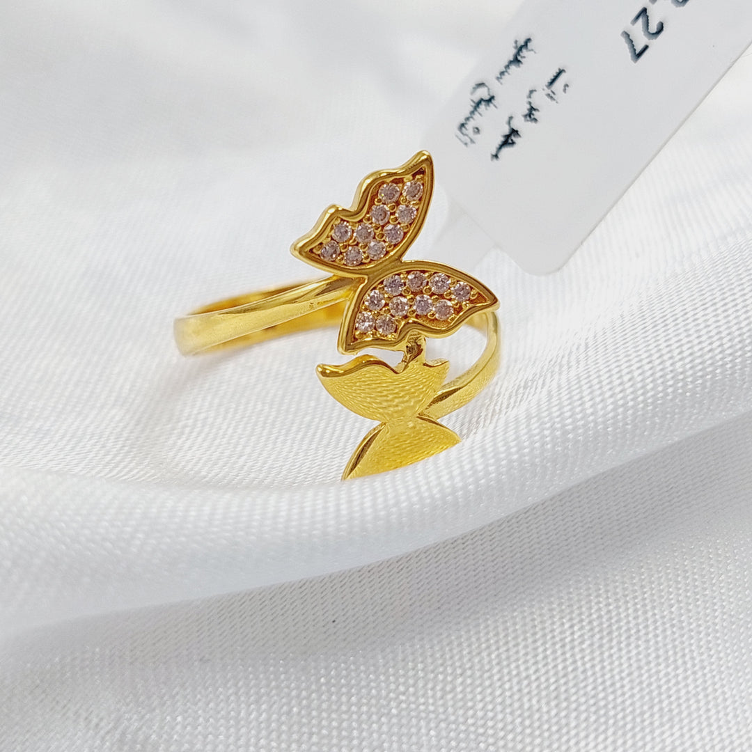 21K Gold Butterfly Turkish Ring by Saeed Jewelry - Image 4