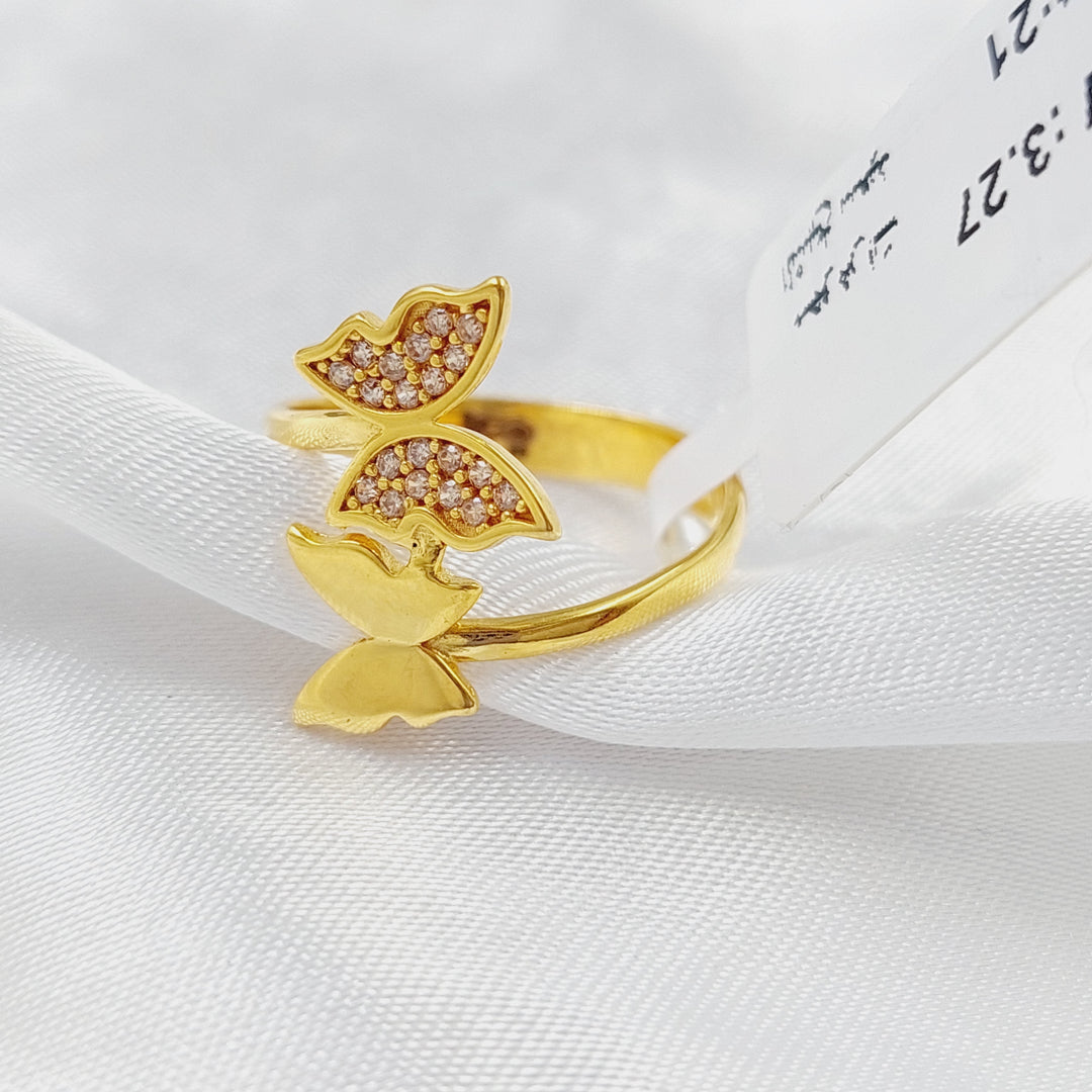 21K Gold Butterfly Turkish Ring by Saeed Jewelry - Image 1