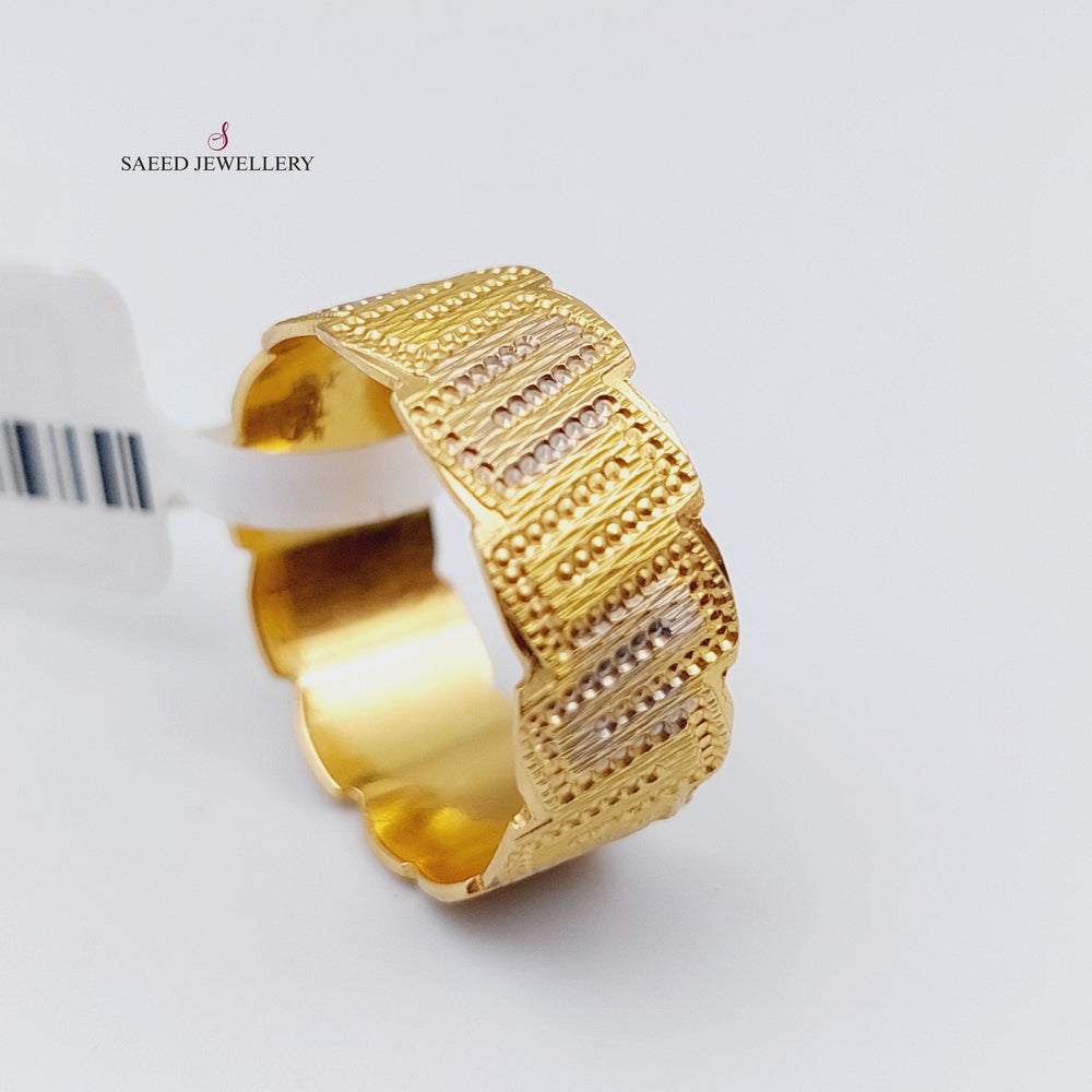 21K Gold CNC Wedding Ring Colored by Saeed Jewelry - Image 2