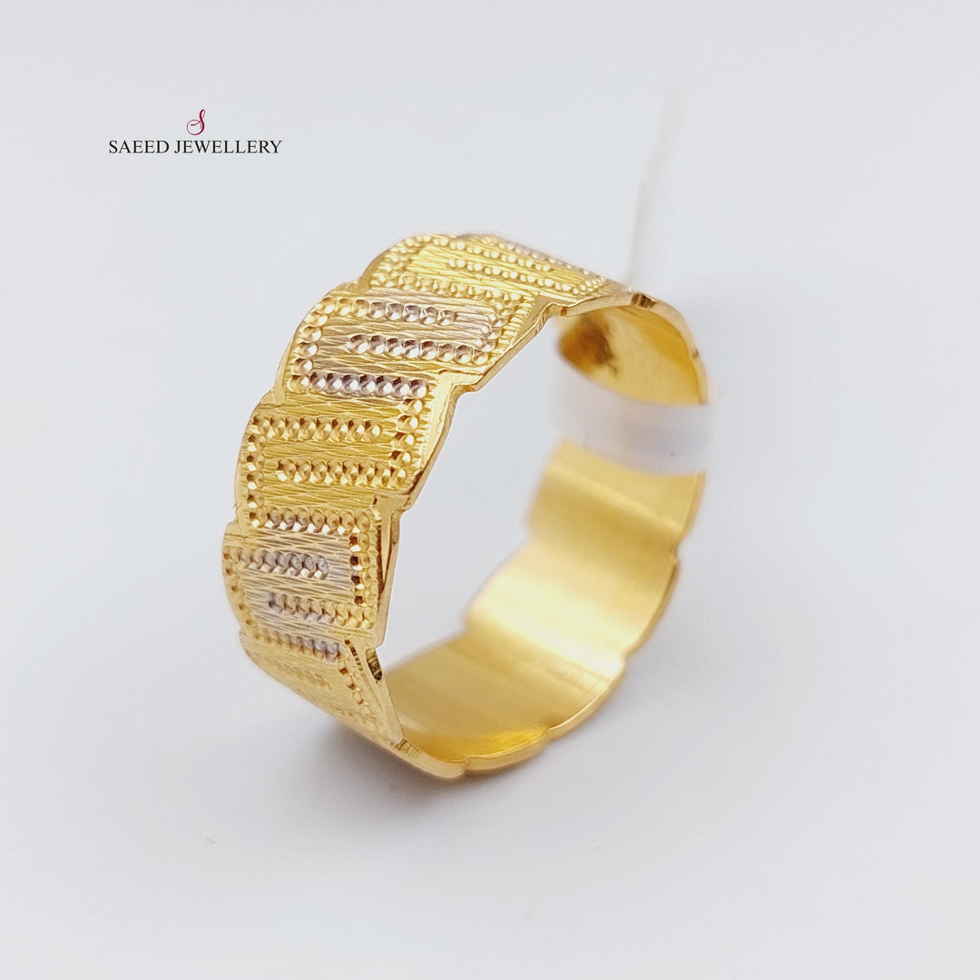 21K Gold CNC Wedding Ring Colored by Saeed Jewelry - Image 1