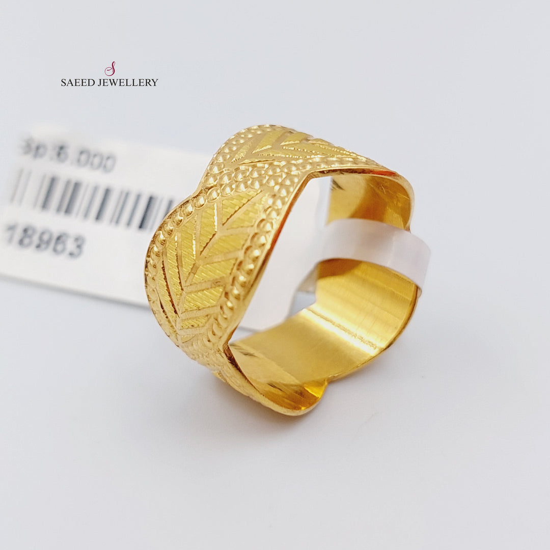 21K Gold CNC Wedding Ring by Saeed Jewelry - Image 1