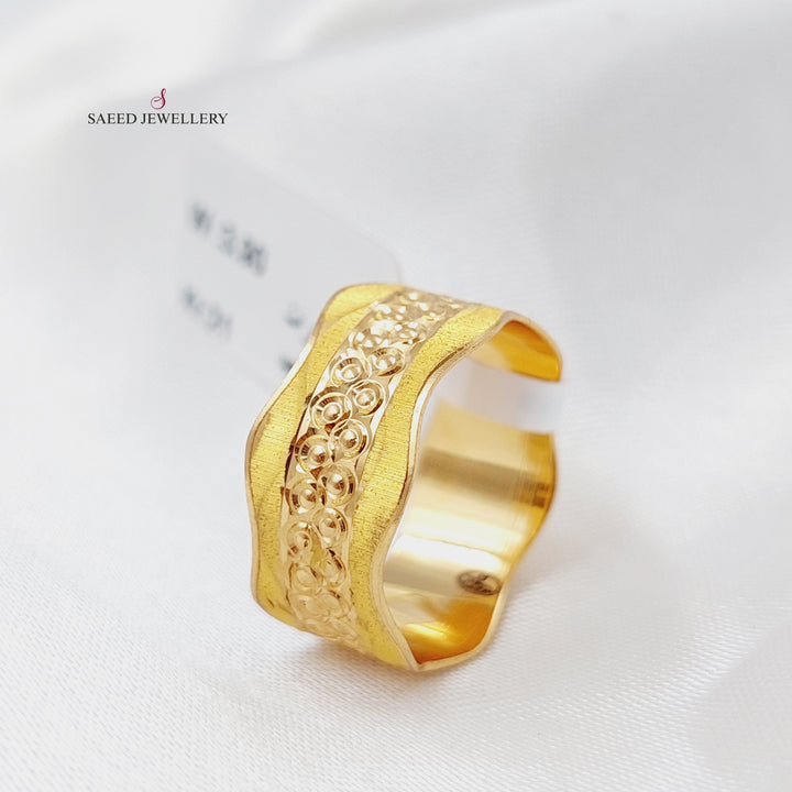 21K Gold CNC Wedding Ring by Saeed Jewelry - Image 2