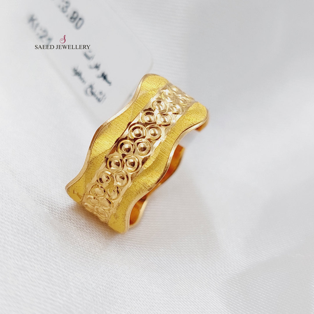 21K Gold CNC Wedding Ring by Saeed Jewelry - Image 3