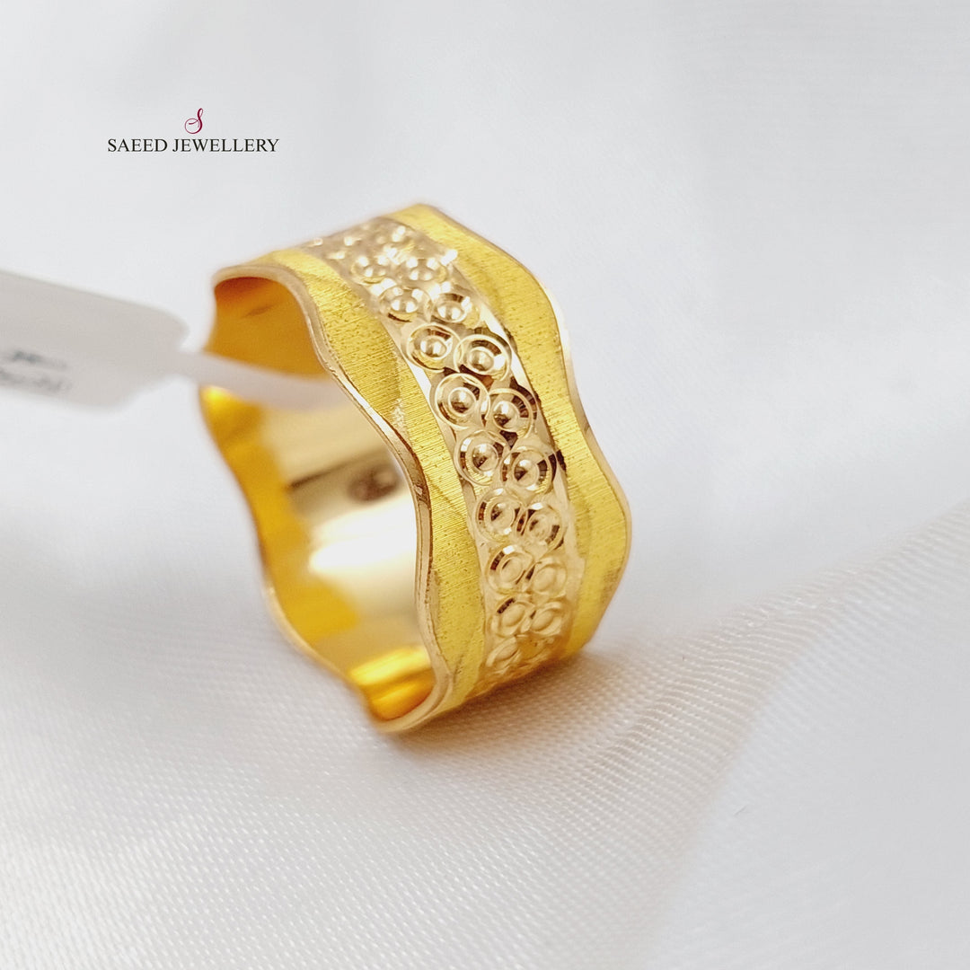 21K Gold CNC Wedding Ring by Saeed Jewelry - Image 4