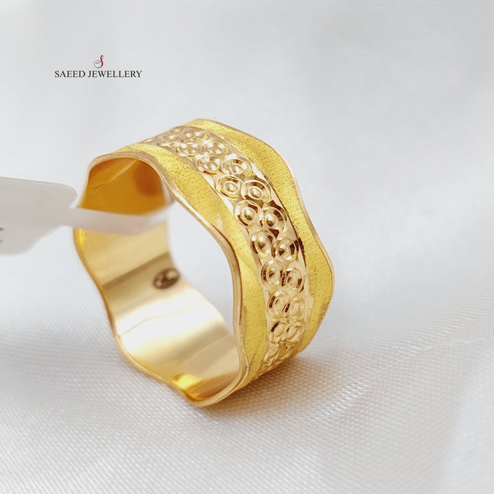 21K Gold CNC Wedding Ring by Saeed Jewelry - Image 1