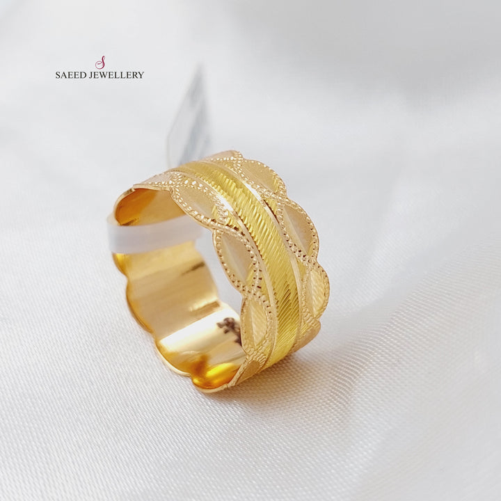 21K Gold CNC Wedding Ring by Saeed Jewelry - Image 1