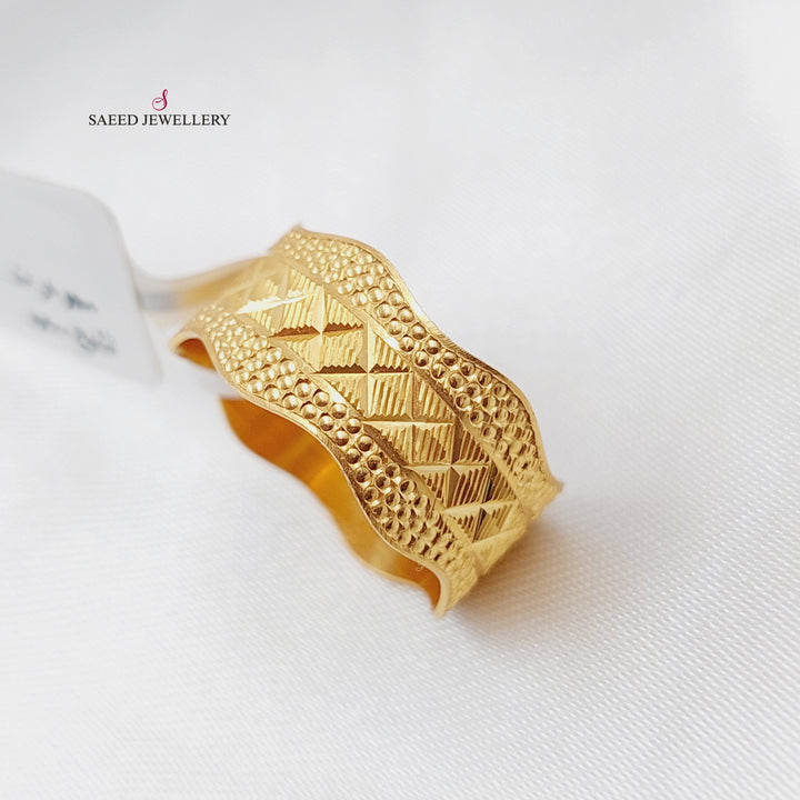 21K CNC Wedding Ring Made of 21K Yellow Gold by Saeed Jewelry-22733