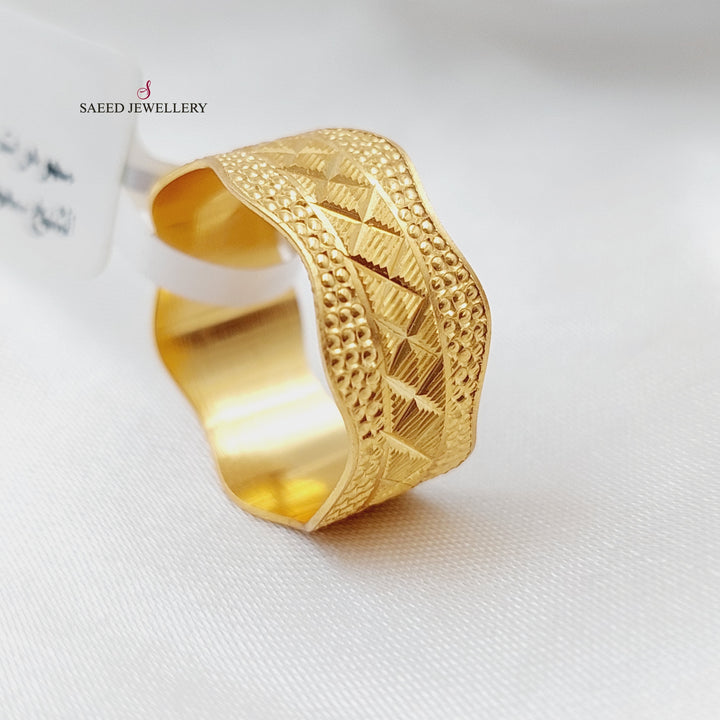 21K CNC Wedding Ring Made of 21K Yellow Gold by Saeed Jewelry-22733