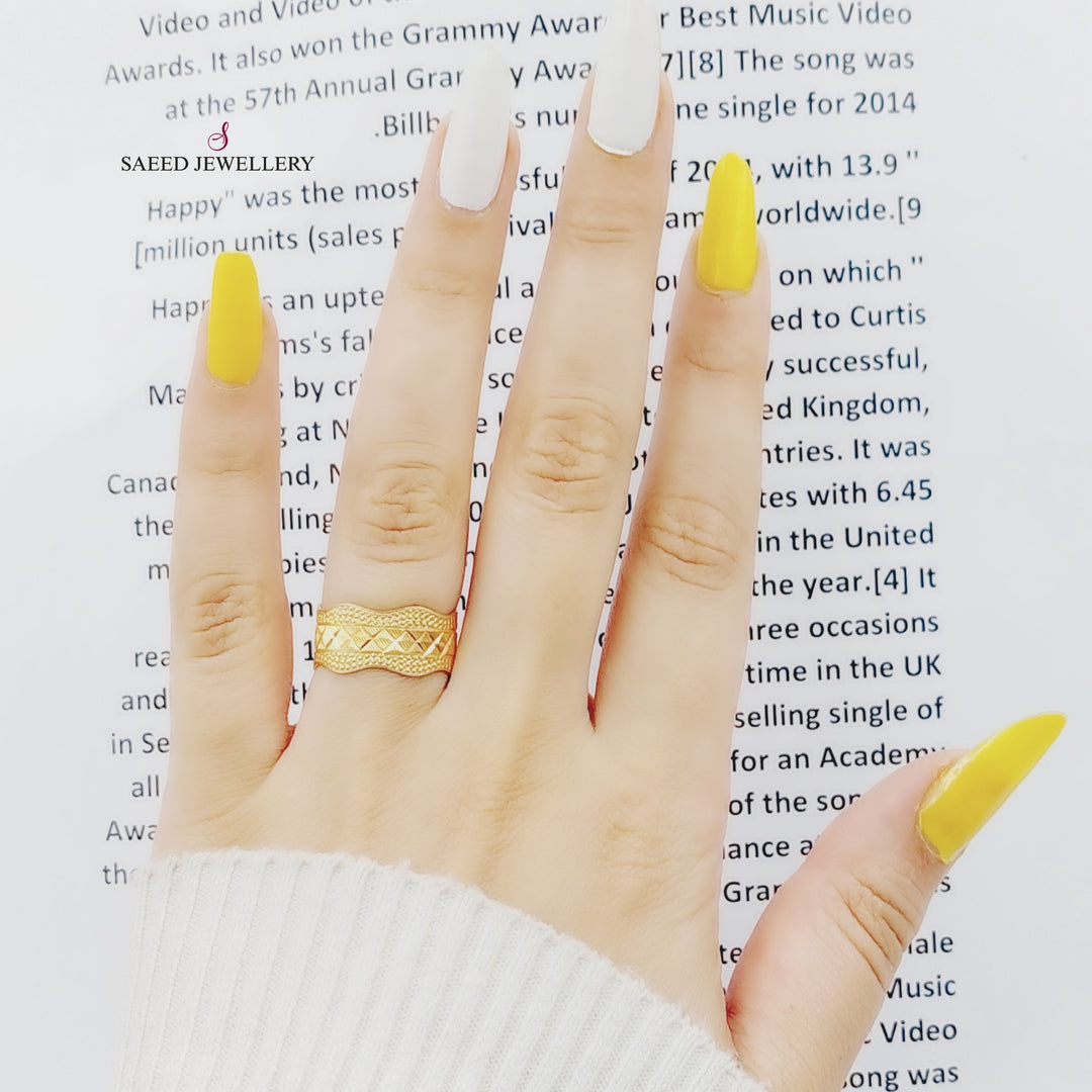 21K CNC Wedding Ring Made of 21K Yellow Gold by Saeed Jewelry-22736