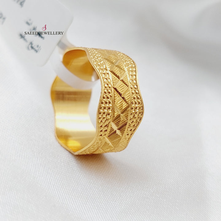 21K CNC Wedding Ring Made of 21K Yellow Gold by Saeed Jewelry-22736