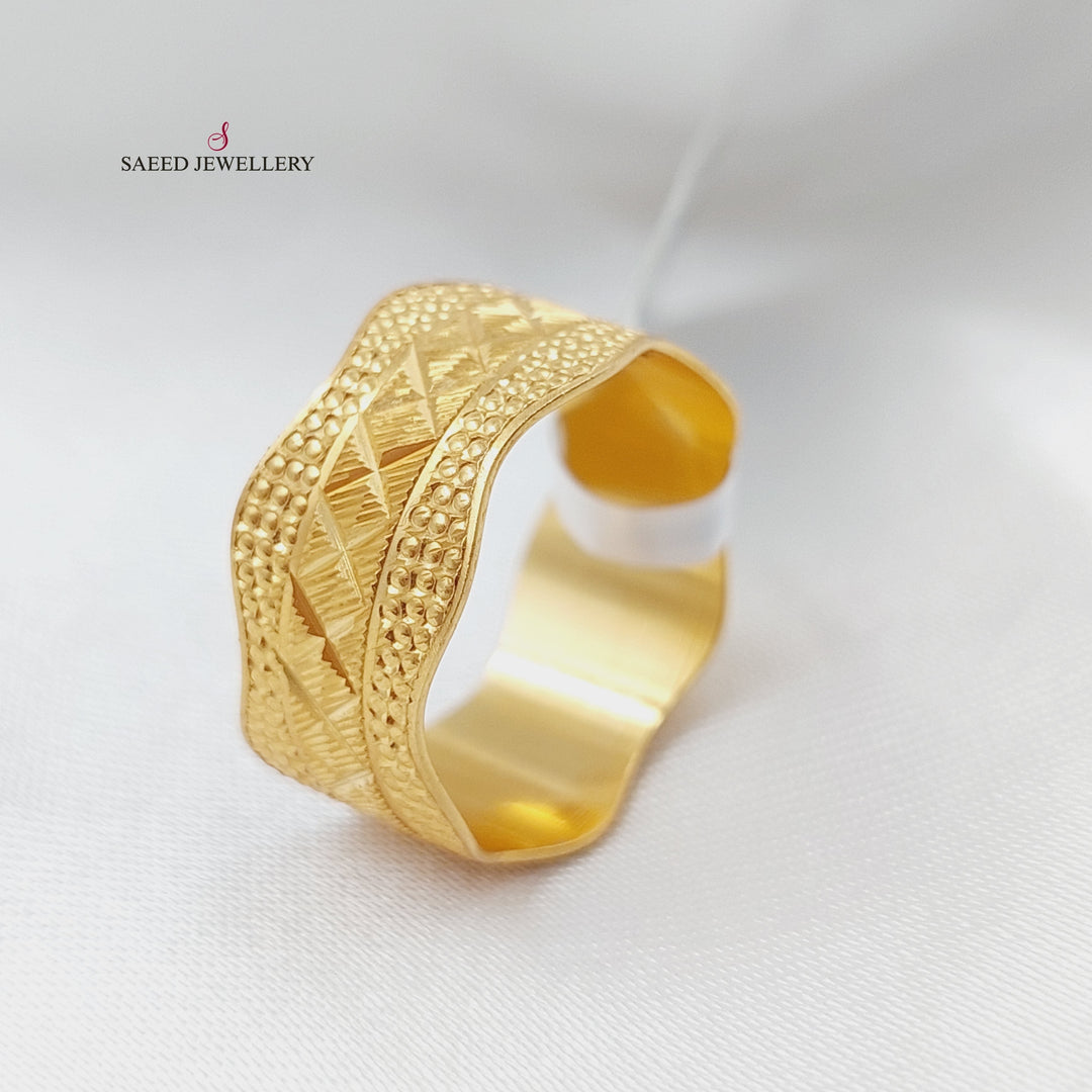 21K CNC Wedding Ring Made of 21K Yellow Gold by Saeed Jewelry-22736