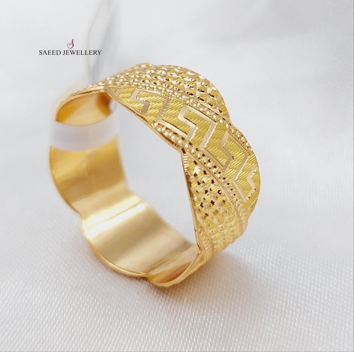 21K Gold CNC Wedding Ring by Saeed Jewelry - Image 1