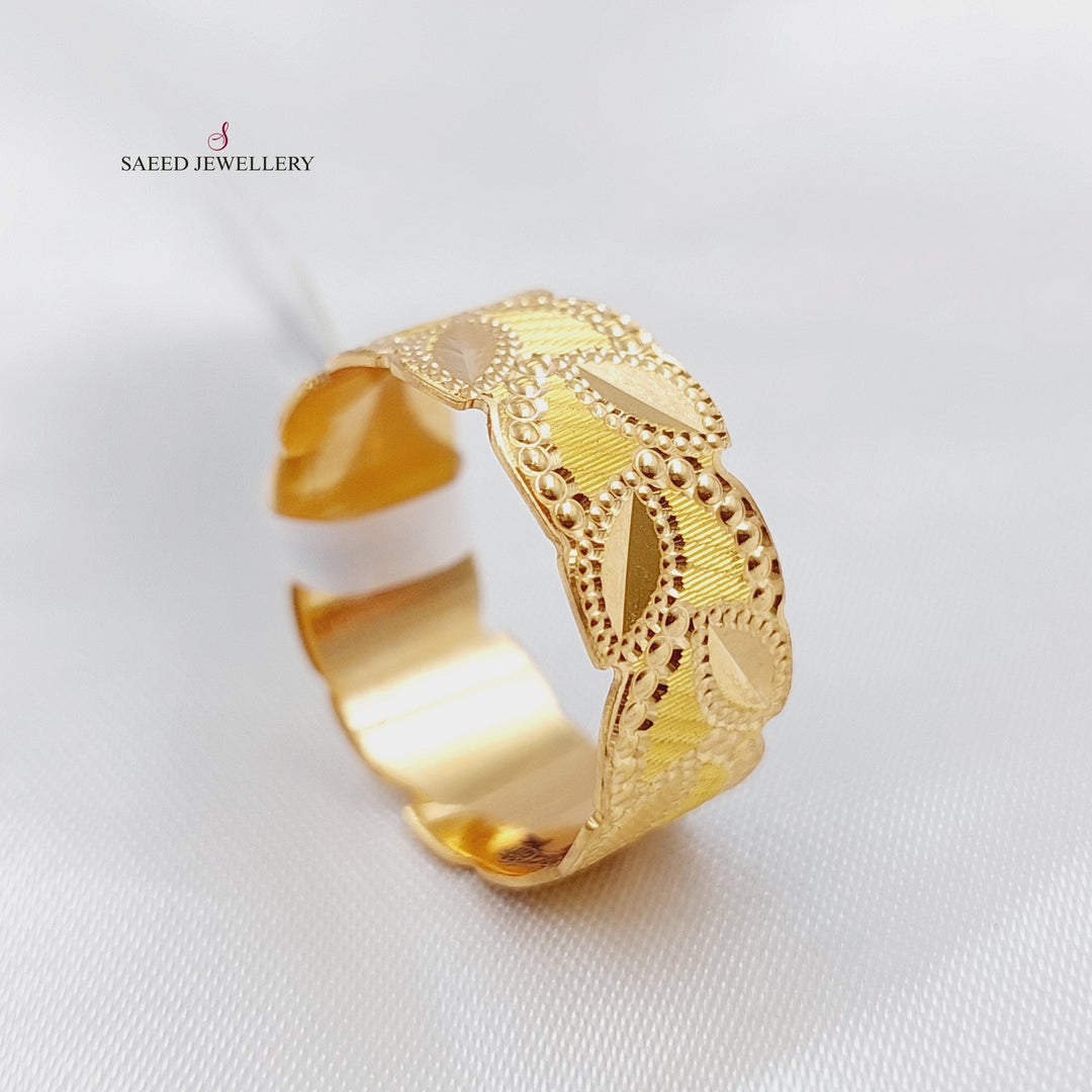 21K Gold CNC Wedding Ring by Saeed Jewelry - Image 1