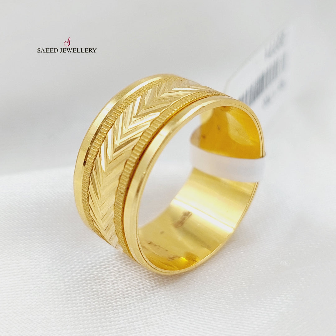 21K Gold CNC Wedding Ring by Saeed Jewelry - Image 3