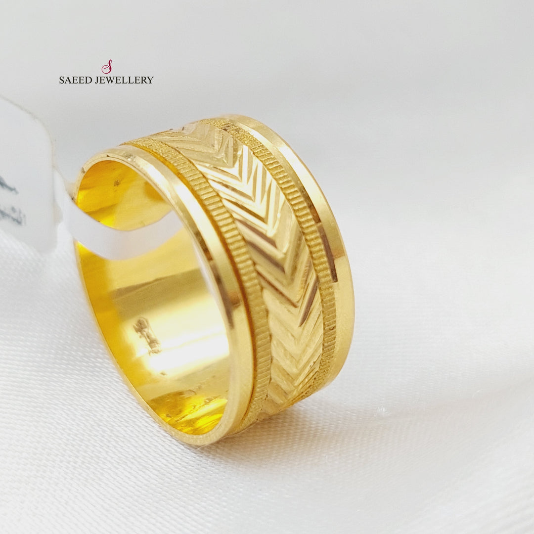 21K Gold CNC Wedding Ring by Saeed Jewelry - Image 2