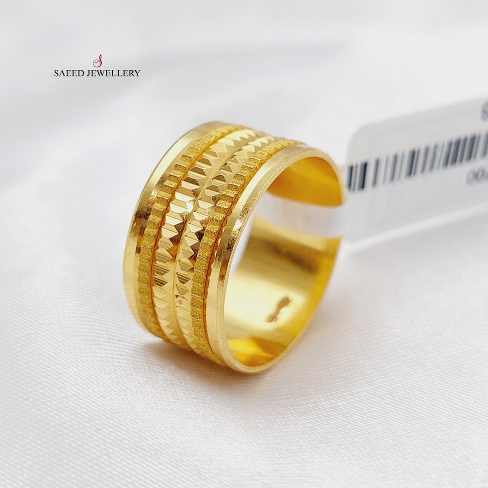 21K CNC Wedding Ring Made of 21K Yellow Gold by Saeed Jewelry-22781