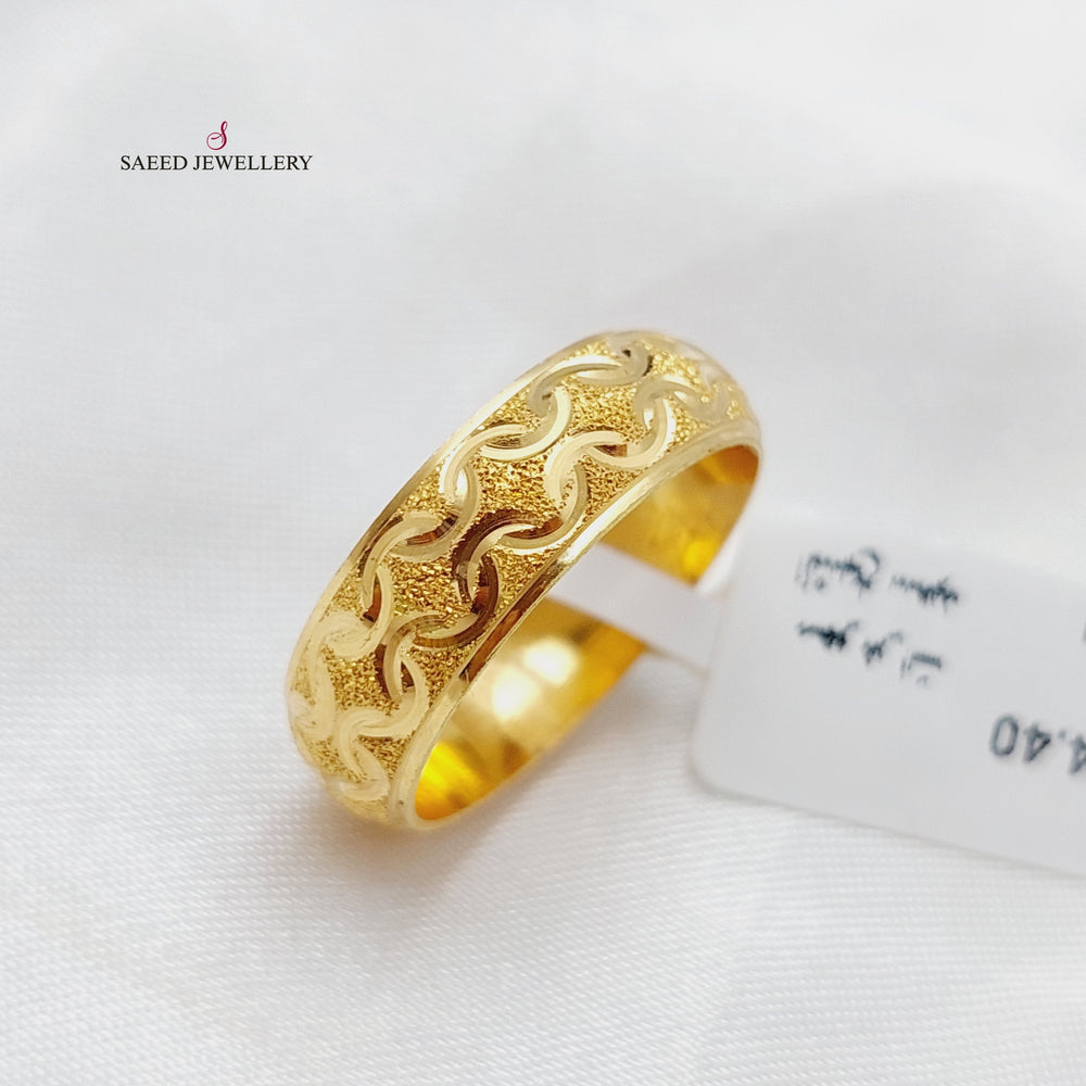 21K Gold CNC Wedding Ring by Saeed Jewelry - Image 2