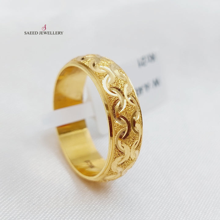 21K Gold CNC Wedding Ring by Saeed Jewelry - Image 4