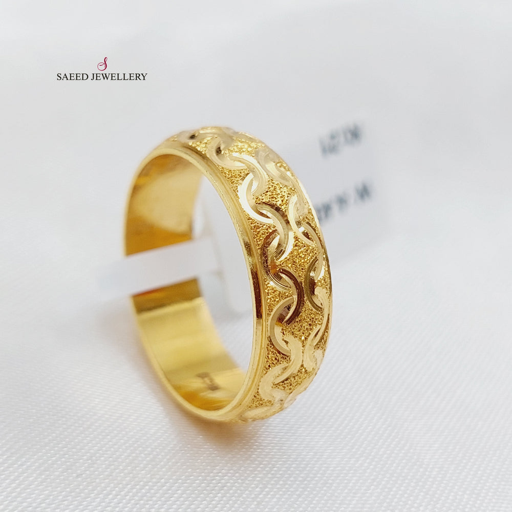 21K Gold CNC Wedding Ring by Saeed Jewelry - Image 3