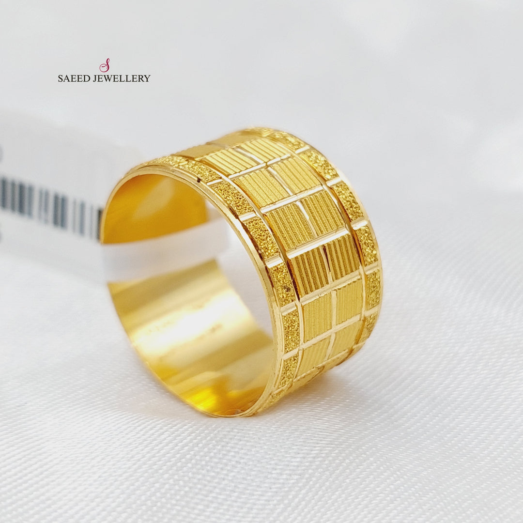 21K Gold CNC Wedding Ring by Saeed Jewelry - Image 3